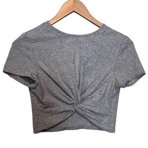 SHEIN Heather Gray Twist Crop Top Size Large